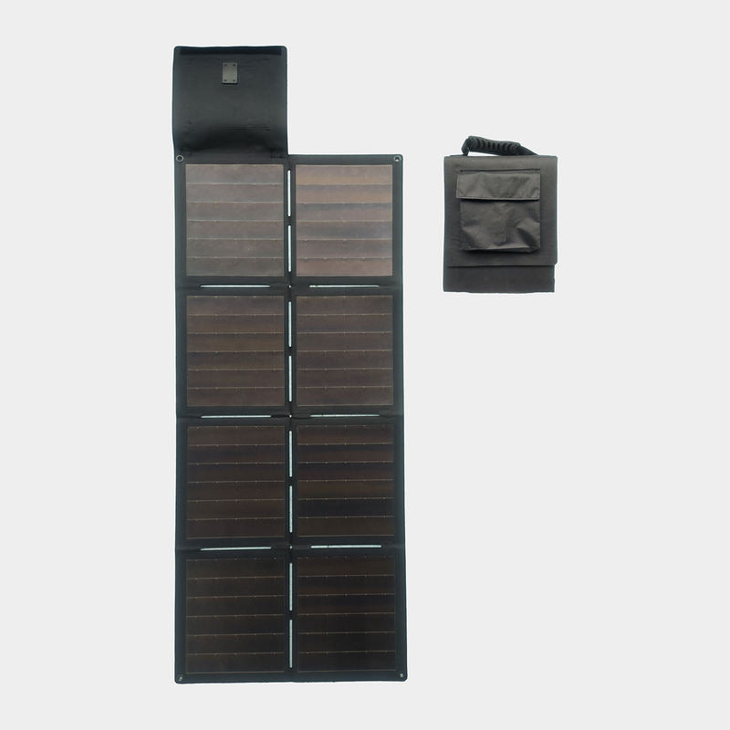 60W flexible solar charger with USB-C USB-A and DC ports