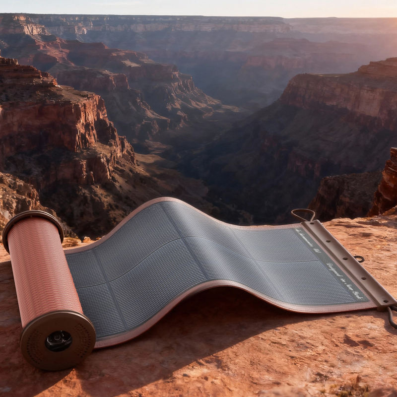 360 degree flexible solar panel canyon red for camping and hiking

