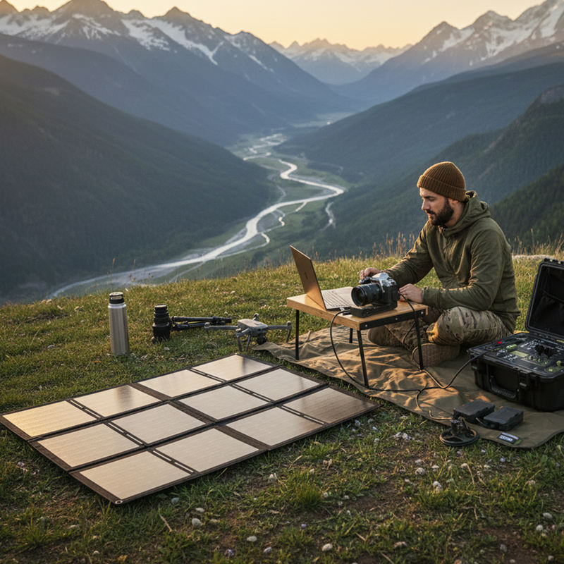 60W solar panel with USB-C fast charge for off-grid power